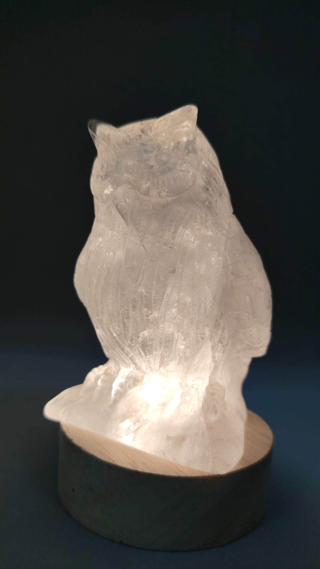 石英（水晶）貓頭鷹雕件｜320g
