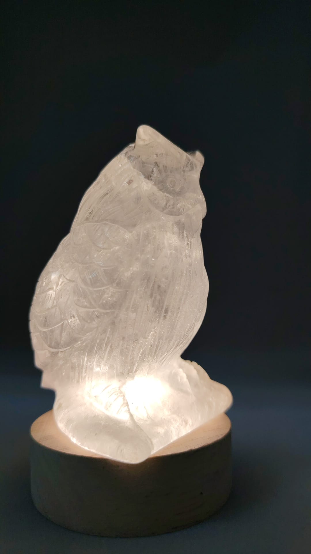 石英（水晶）貓頭鷹雕件｜320g
