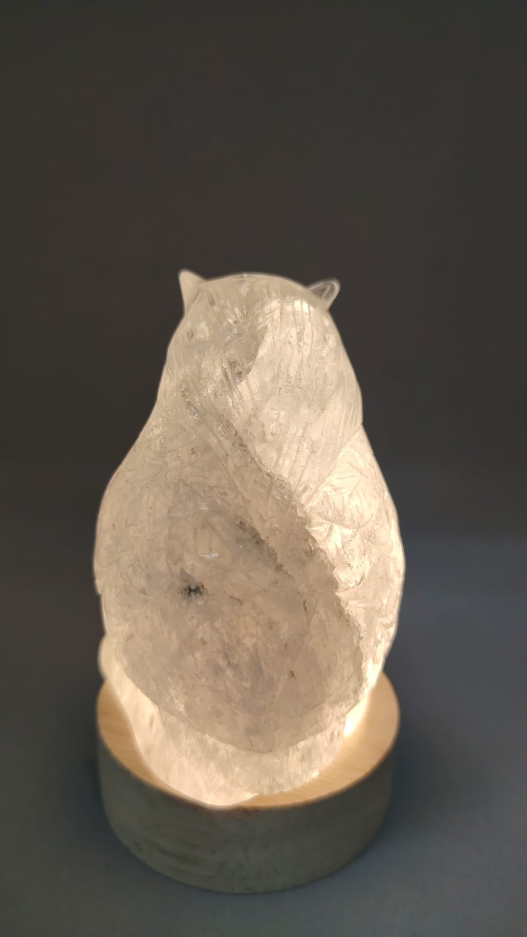 石英（水晶）貓頭鷹雕件｜320g