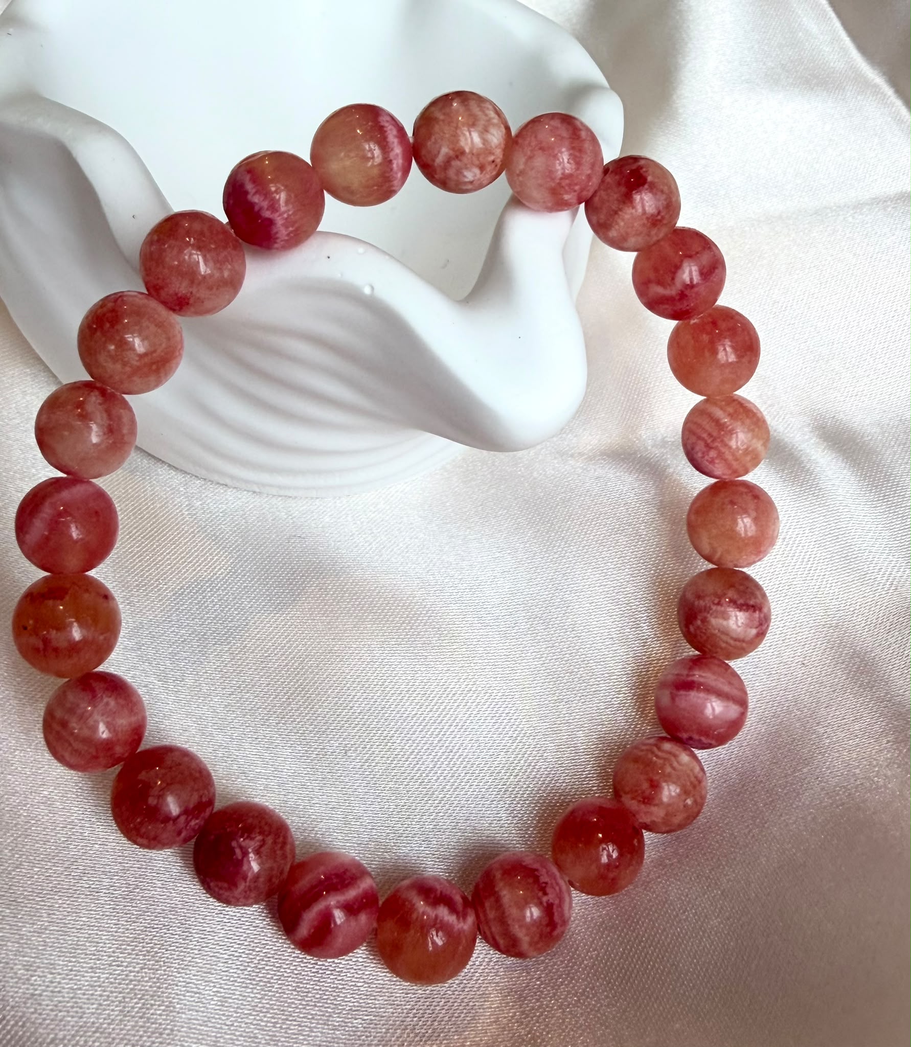 阿根廷紅紋石手串 正面